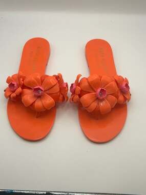 Kate Spade New York Jaylee Jelly Floral Flat Thong Sandals US 9